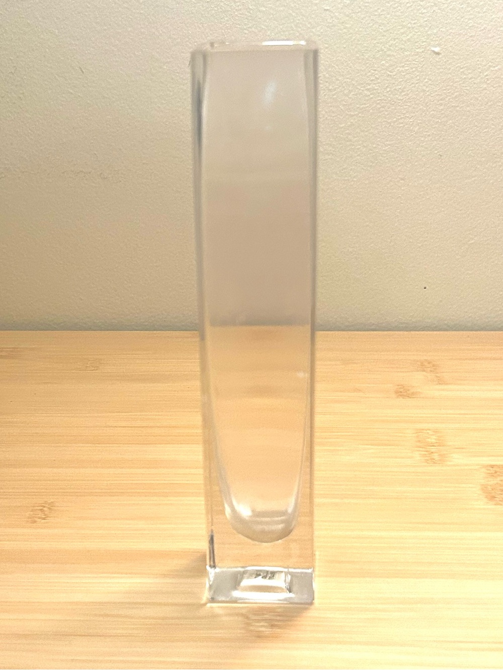 Jamali Garden Square Glass Bud Vase 8” Modern Single Rose Flower Clear Thick